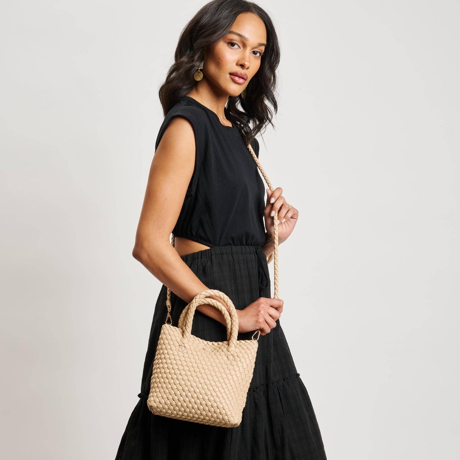 Leanna Woven Crossbody: Natural