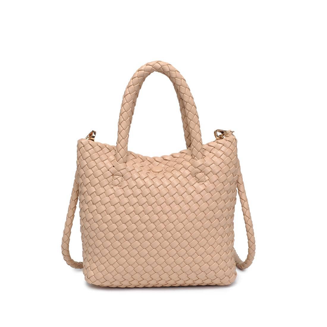 Leanna Woven Crossbody: White