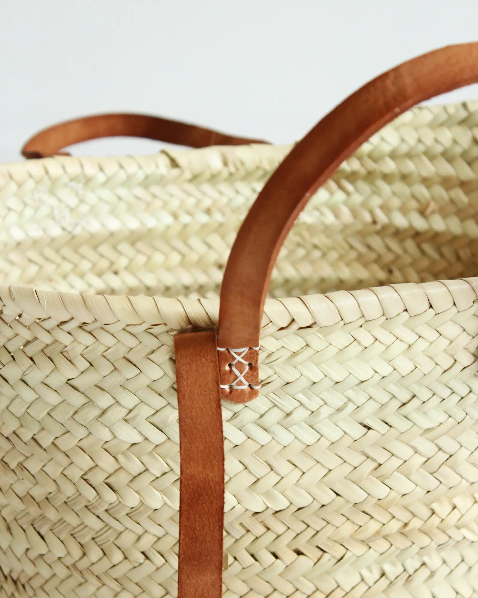 French Basket Tote Bag with Double Handles