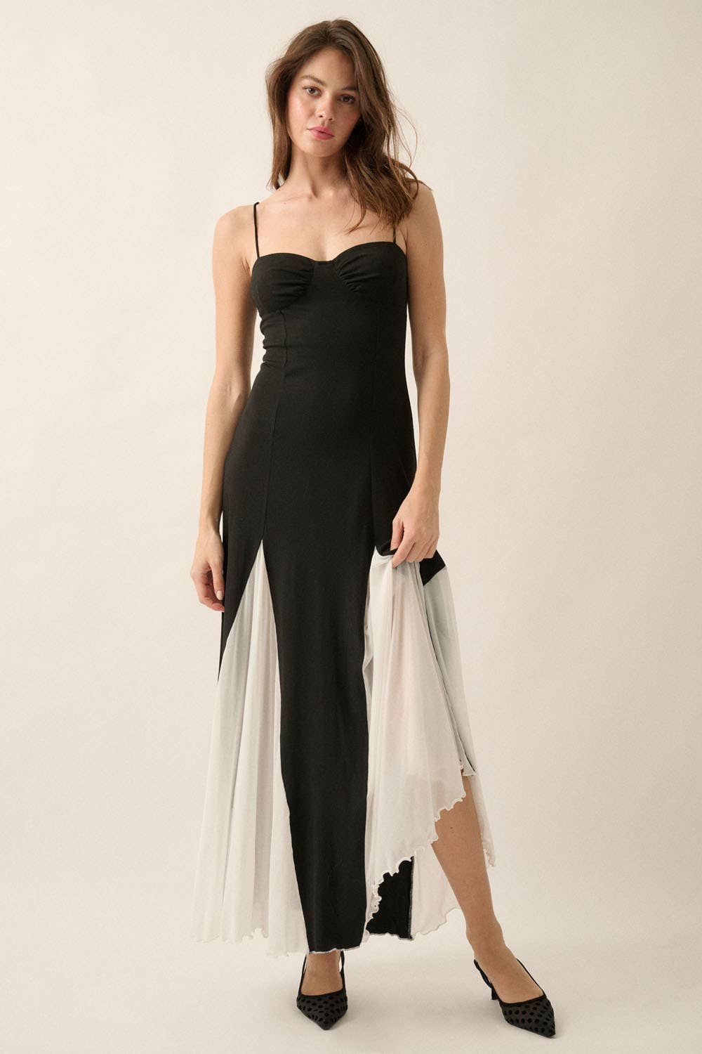 Godet Sweetheart Maxi Dress
