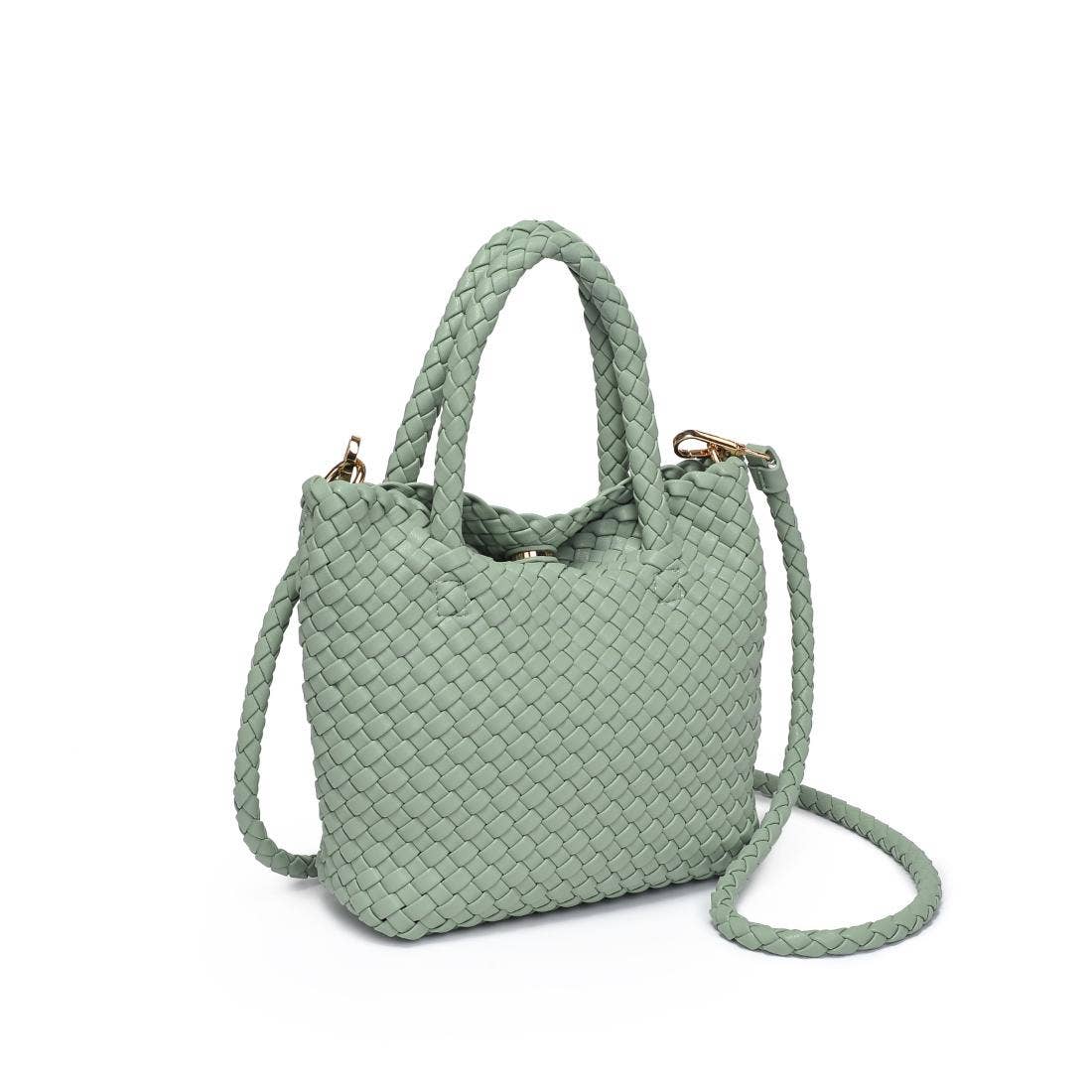 Leanna Woven Crossbody: White