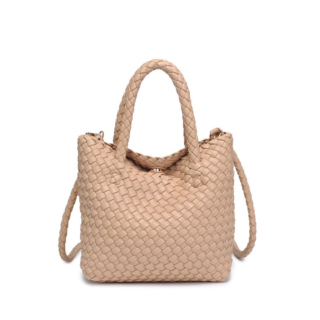 Leanna Woven Crossbody: White