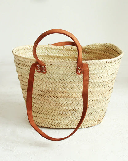 French Basket Tote Bag with Double Handles