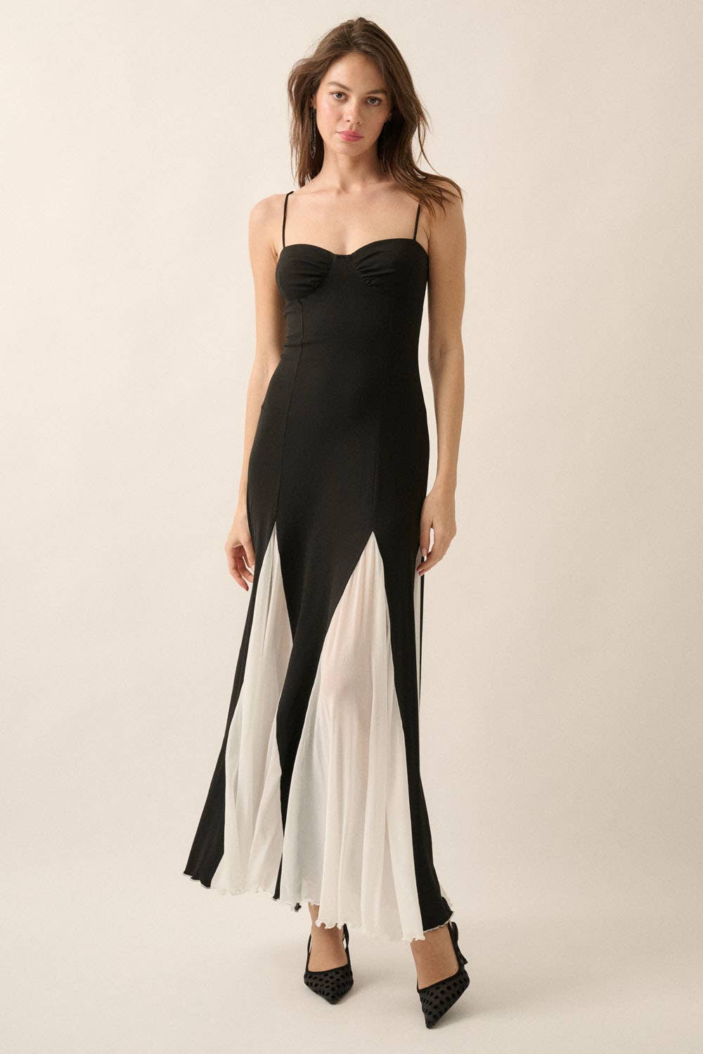 Godet Sweetheart Maxi Dress