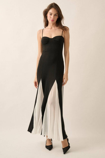 Godet Sweetheart Maxi Dress