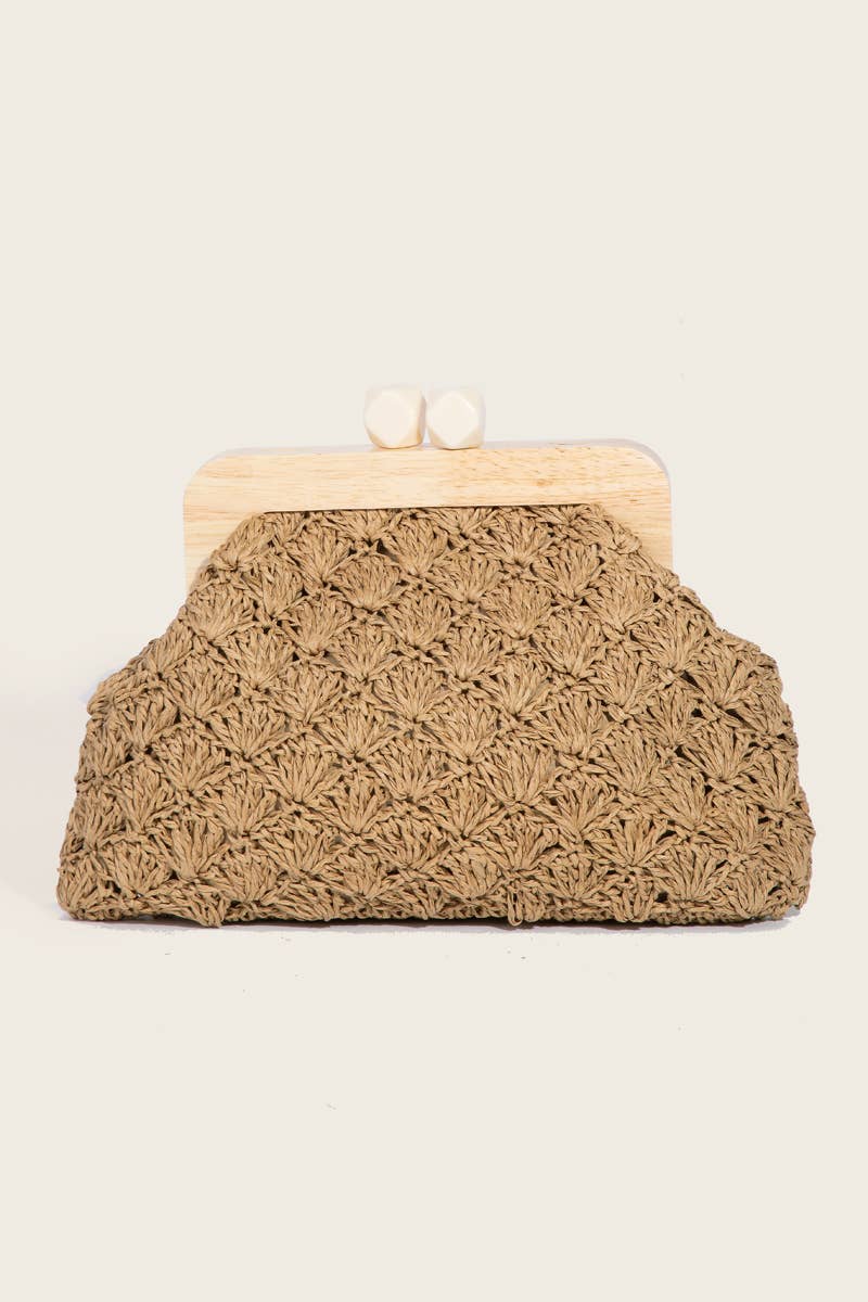 Straw Braided Clutch
