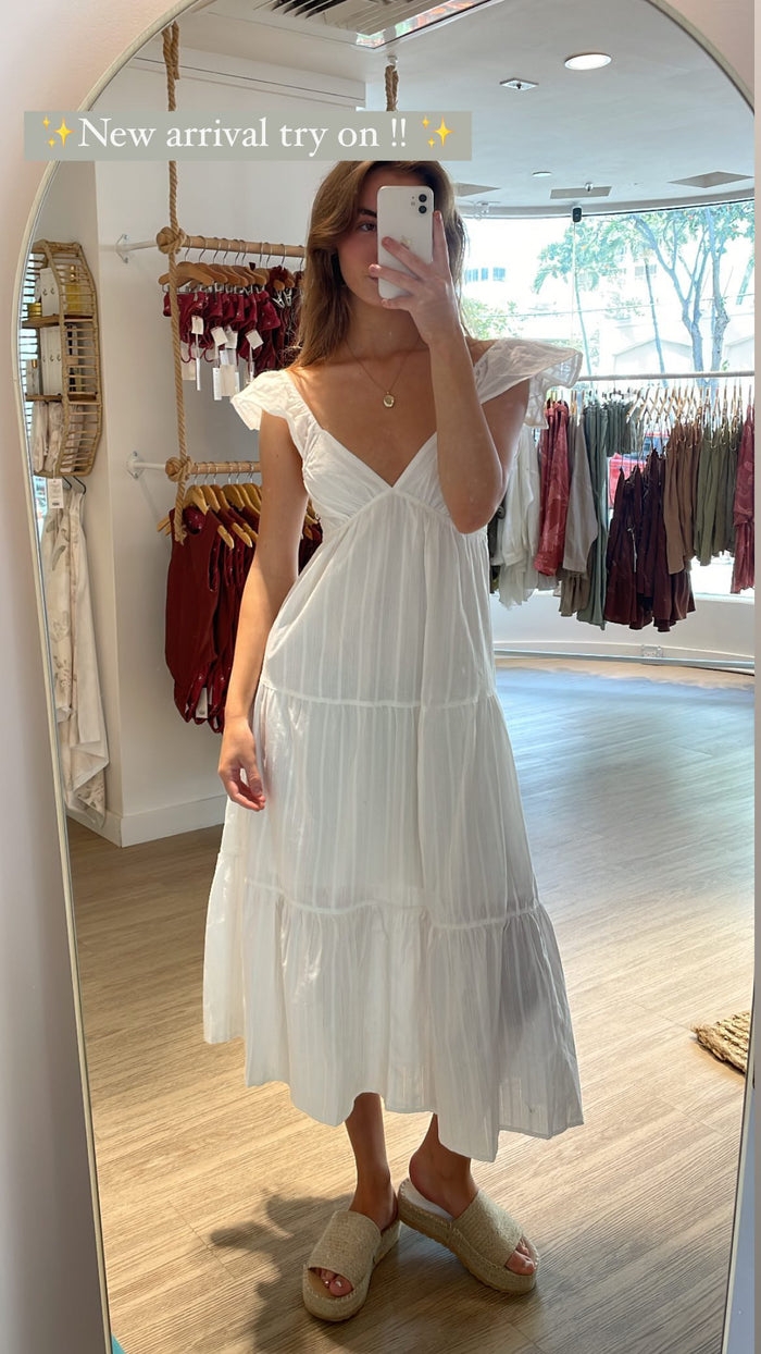 Eyelet Tiered Midi