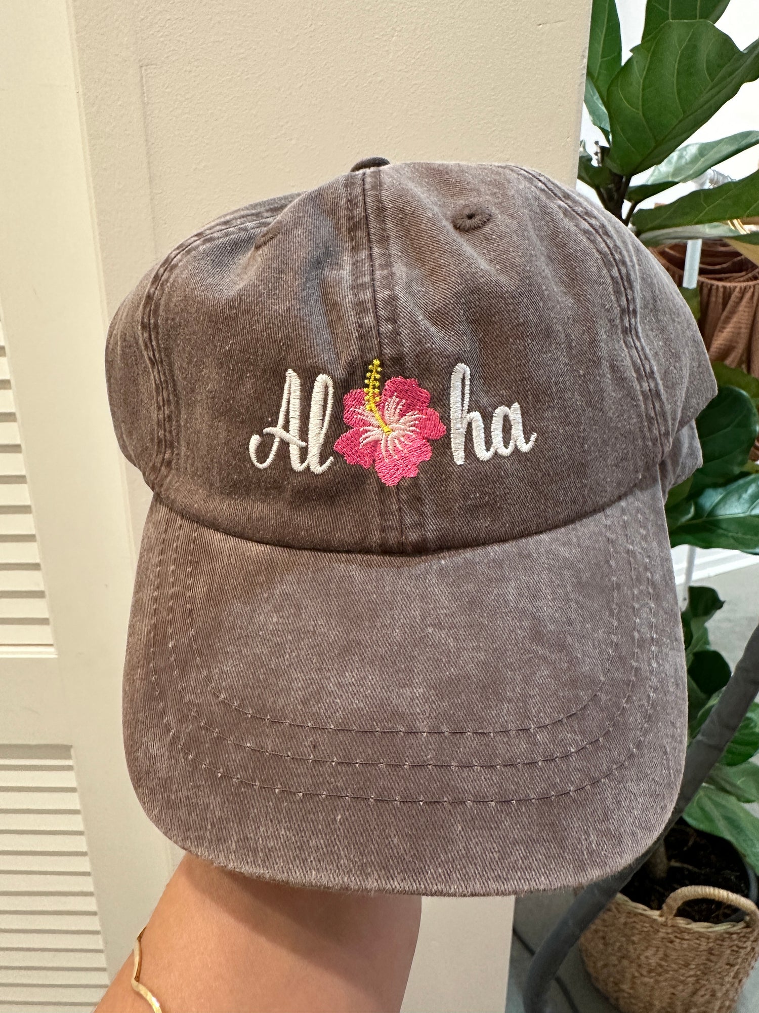 Aloha hibiscus cap - Espresso