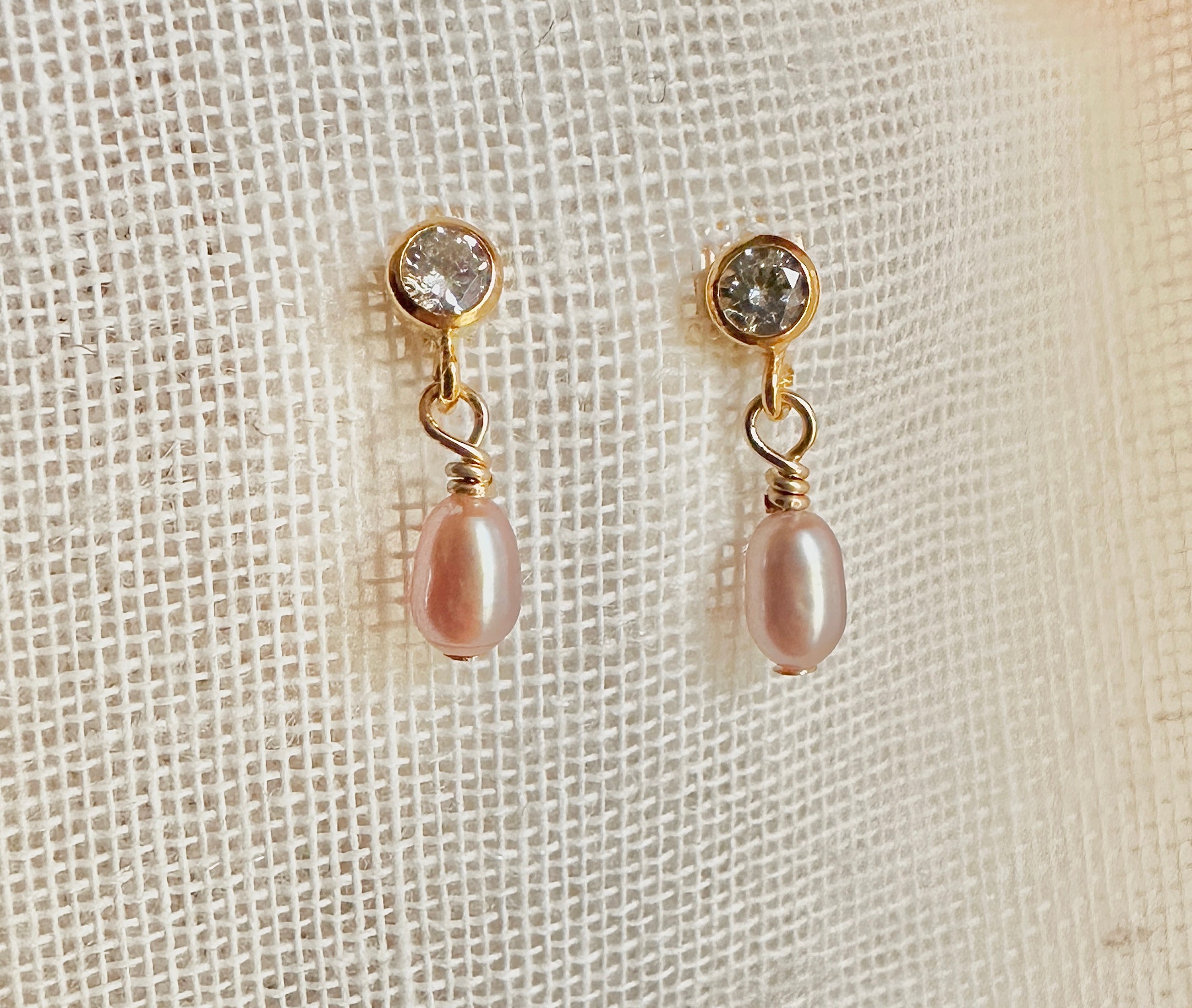 Seed Pearl CZ Stud