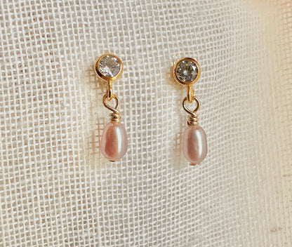 Seed Pearl CZ Stud