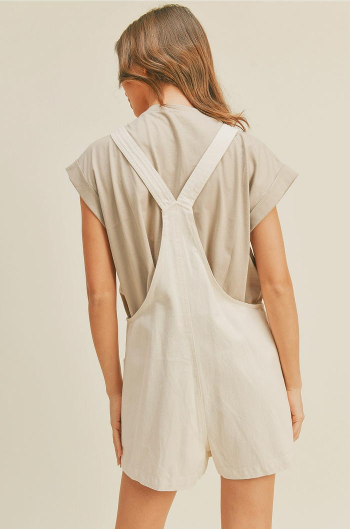 Linen Short overall - oatmeal