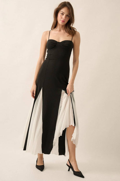 Godet Sweetheart Maxi Dress