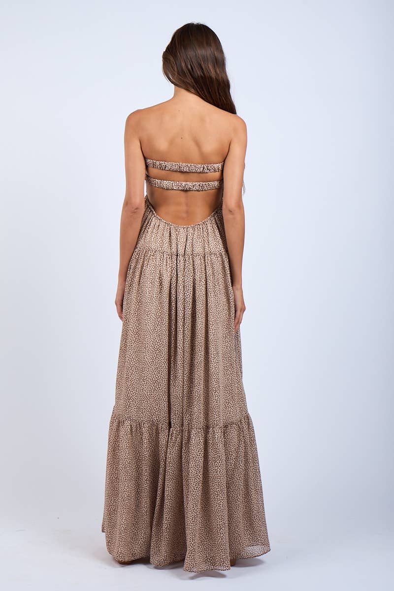 FLORAL TWISTED BUST MAXI DRESS