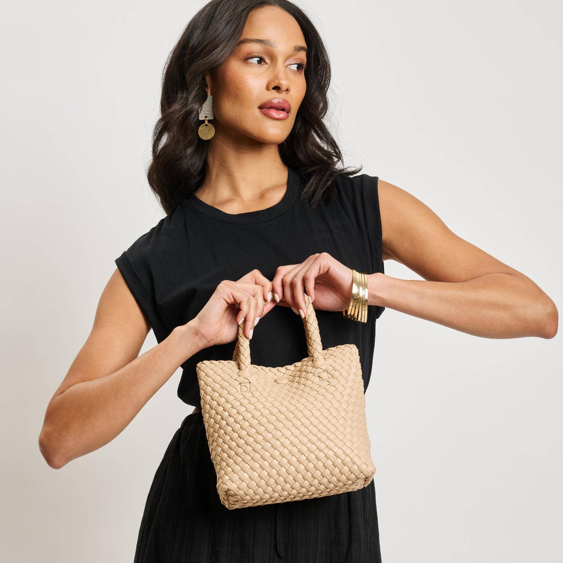 Leanna Woven Crossbody: Natural