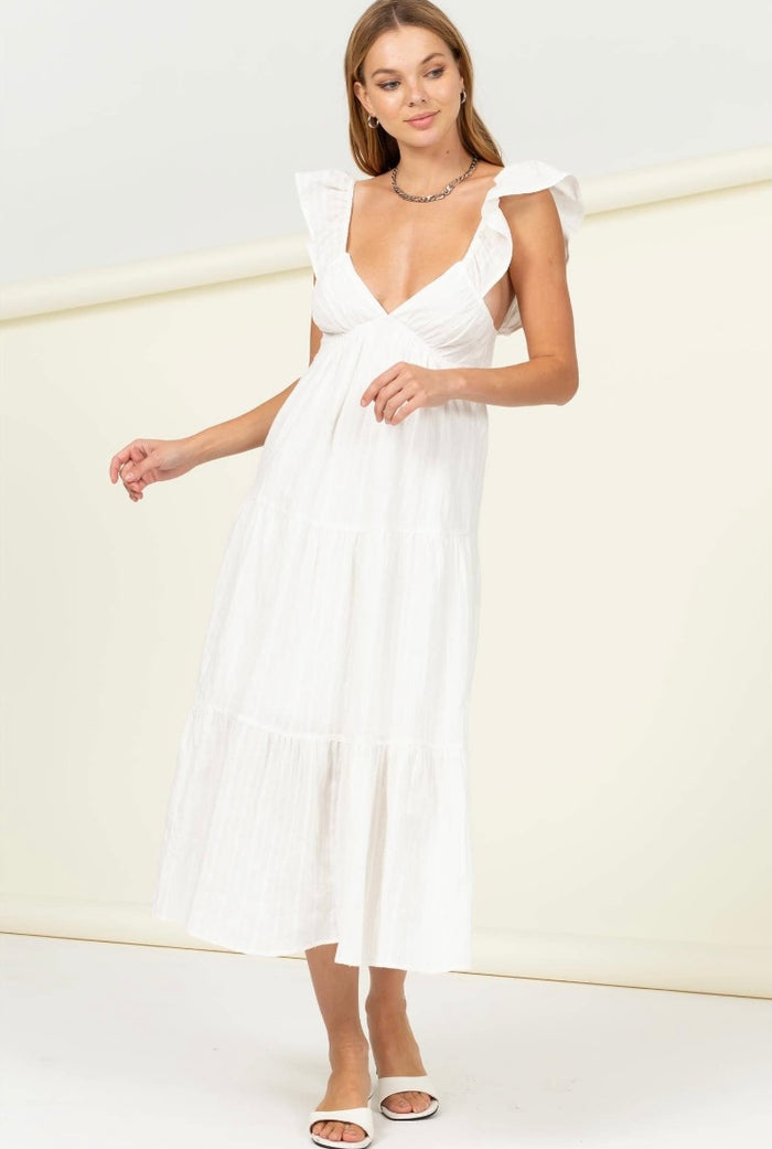 Eyelet Tiered Midi