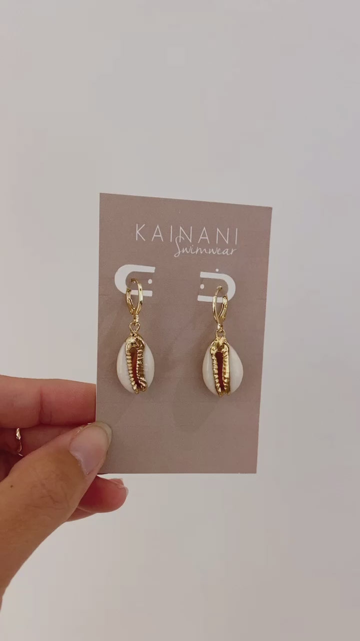 Cowrie Huggie Earrings