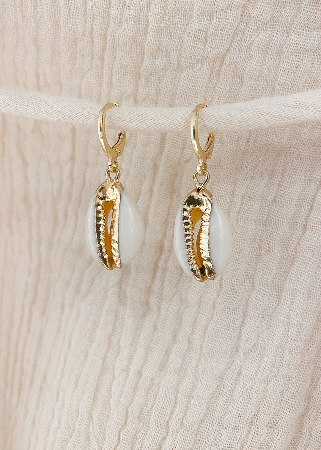 Cowrie Huggie Earrings