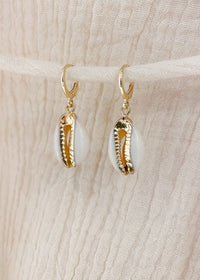 Cowrie Huggie Earrings
