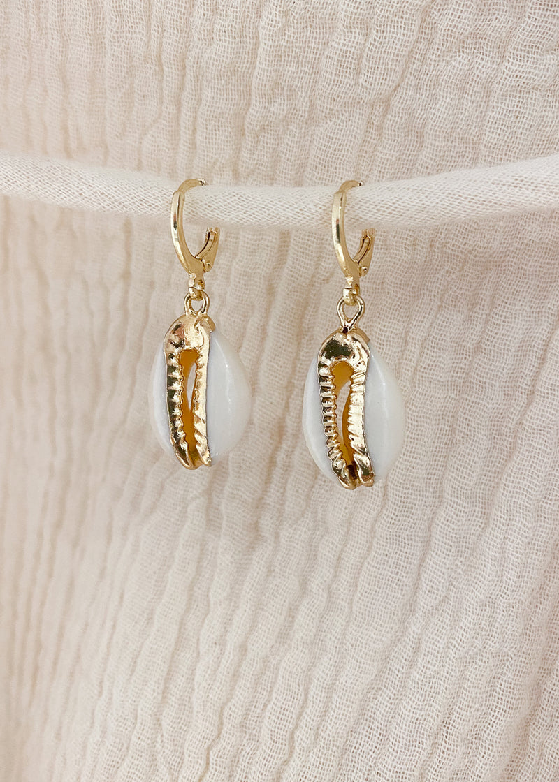 Cowrie Huggie Earrings